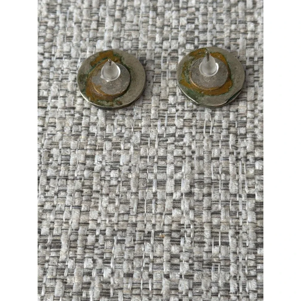 Vintage Cherry Inlay Stud Earrings Mother of Pearl Red Shell Retro Rockabilly